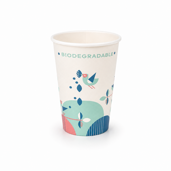 Popierinis puodelis Bio-birds, PLA, 12oz | 350ml, 1000 vnt/dėž